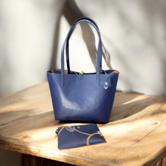 Lauren Ralph Lauren Reversible Nautical Navy tote‎ bag - Picture 3 of 16